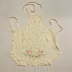 Ruffled Apron with Embroidered Flowers
